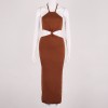 Elegant Sleeveless Sexy Halter Tie Cut-Out Dress Backless Summer Dresses Bodycon Outfits