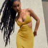 Strap Sexy Backless Dress Summer Women Dresses Elegant Hollow Out Sundress