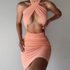 Fashion  Criss Halter Cut-Out Bandage Sexy Sleeveless Summer Bodycon Dresses Club Party