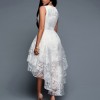 Elegant Women Sleeveless O Neck Lace Irregular Hem 3 Layers Cocktail Party Gown  Wedding Elegant  dress