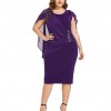 Women Plus Size Cape O-Neck Chiffon Patchwork Double Layer Casual Loose Lady Office Party Dress