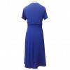 Plus Size Women Short Sleeve V Neck Asymmetric Hem Waist Tight Midi Party DressSummer Women Club Dress 