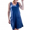 Women Casual Solid Color O Neck Sleeveless Pockets Loose Beach Dress Sleeveless Party Beach Dress 