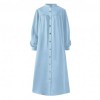 Plus Size 4xl Women Autumn Winter Puff Sleeve  Loose Maxi Long  Shirt Dress Robe Women Vestidos