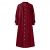 Plus Size 4xl Women Autumn Winter Puff Sleeve  Loose Maxi Long  Shirt Dress Robe Women Vestidos