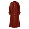 Plus Size 4xl Women Autumn Winter Puff Sleeve  Loose Maxi Long  Shirt Dress Robe Women Vestidos