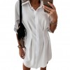 Summer Fashion Dresses Irregular Hem Stitched Waist Long Shirt Mini Dress