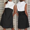 2021 Women Casual Sleeveless Loose Knee-length Dress Summer Beach Dress Vestido 