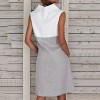 2021 Women Casual Sleeveless Loose Knee-length Dress Summer Beach Dress Vestido 