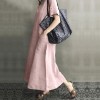 New S-4XL Women Dress Casual Solid Color Short Sleeve Loose Long Dress Women Ladies Fashion