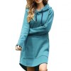  Women Hoodie Dress Casual Long Sleeve Pocket Drawstring Loose Hoodie Mini Dress