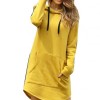  Women Hoodie Dress Casual Long Sleeve Pocket Drawstring Loose Hoodie Mini Dress