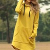  Women Hoodie Dress Casual Long Sleeve Pocket Drawstring Loose Hoodie Mini Dress