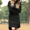  Women Hoodie Dress Casual Long Sleeve Pocket Drawstring Loose Hoodie Mini Dress