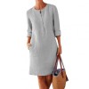 Plus Size Casual dress women Cotton Linen Ladies Summer Dress 