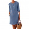 Plus Size Casual dress women Cotton Linen Ladies Summer Dress 