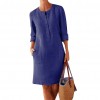 Plus Size Casual dress women Cotton Linen Ladies Summer Dress 