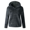 Women Casual Sweatshirts Warm Plush Solid Color Long Sleeve Hooded Sweatshirt