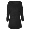 Women Autumn Winter O-Neck Long Sleeve Loose Pullover Fuzzy Sweater