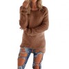 Women Autumn Winter O-Neck Long Sleeve Loose Pullover Fuzzy Sweater