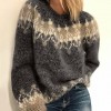 Loose Knitted Sweater Women Autumn Winter Long Sleeve O Neck Knitted Sweater