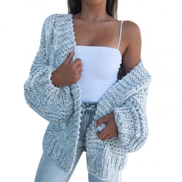 Women Casual Long Cardigan Warm Casual Knitting Sweater 