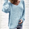 Women Warm Sweater Autumn V-Neck Fashion Casual Loose Pullovers Sweater