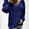 Women Warm Sweater Autumn V-Neck Fashion Casual Loose Pullovers Sweater