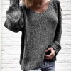 Women Warm Sweater Autumn V-Neck Fashion Casual Loose Pullovers Sweater