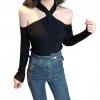 Autumn Women Sexy Off Shoulder Halter Sweater Fashion Long Sleeve Casual Solid Sweater