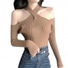 Autumn Women Sexy Off Shoulder Halter Sweater Fashion Long Sleeve Casual Solid Sweater