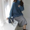 Turtleneck Sweater Women Warm Knitted Sweaters Casual Loose Pullover Ladies Vintage Solid Women Winter Jumper Knitwear Pull