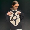 Y2K Knitted Sweater Women Casual Pullovers Harajuku Print Ladies Oversized Sweaters  Long Sleeve Jumpers Korean Fashion Tops
