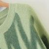 Green Striped Sweater Women Elegant Oversized Pullovers Women Winter O-Neck Loose Streetwear Long Sweaters Tie Dye Outerwear