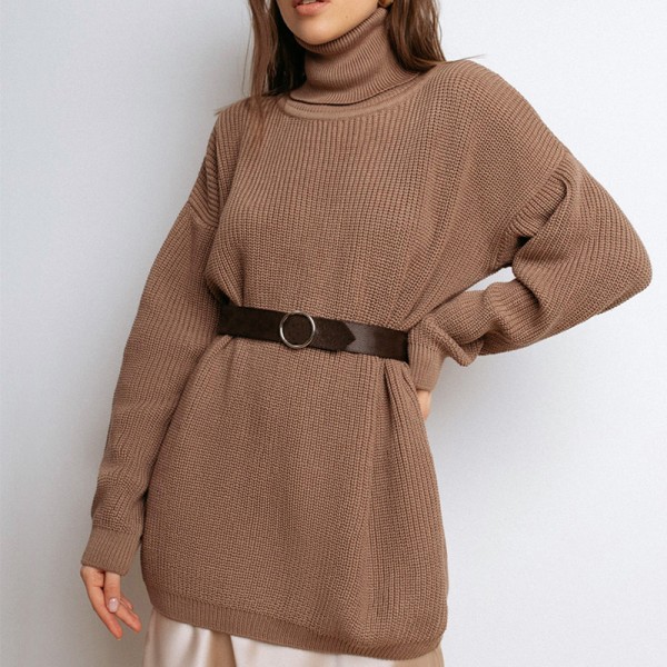 Oversize Sweater Women Turtleneck Knitted Pullovers Long Sleeve Sweaters Ladies Loose Solid Warm Jumpers Winter Autumn Knitwear