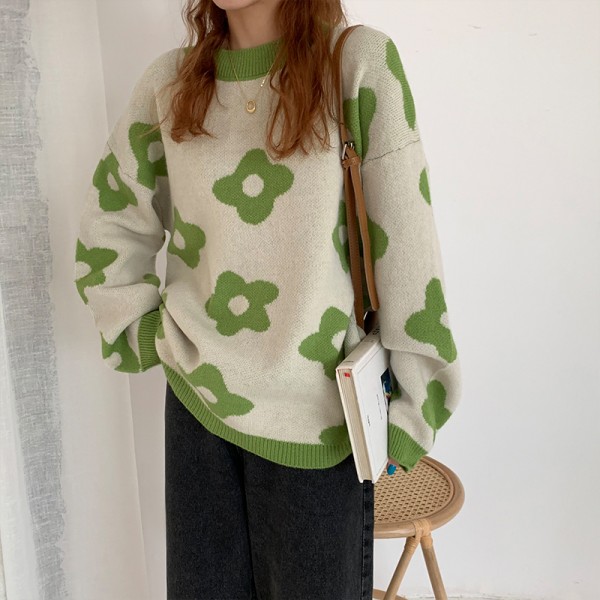  Women Winter Knitted Sweaters Korean Fashion Pullover  Female Long Sleeve  Jersey Sweater 