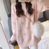 Autumn Winter  Women  Lovely Pullovers Loose Knitted Sweaters Long Sleeve Tops