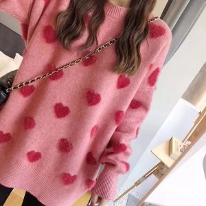 Autumn Winter  Women  Lovely Pullovers Loose Knitted Sweaters Long Sleeve Tops