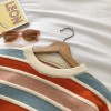 Autumn Winter Women Loose Long Sleeve  Pullover   Stripe Knitted Sweater