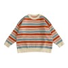 Autumn Winter Women Loose Long Sleeve  Pullover   Stripe Knitted Sweater