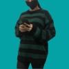 Women Striped Oversized Pullovers Loose Winter Long Knitted Sweater