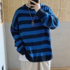 Women Striped Oversized Pullovers Loose Winter Long Knitted Sweater