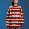 Women Striped Oversized Pullovers Loose Winter Long Knitted Sweater