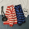 Women Striped Oversized Pullovers Loose Winter Long Knitted Sweater