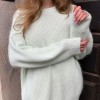 Women Cashmere Sweaters Winter Warm Soft Loose Knitted Pullovers  White Jumper