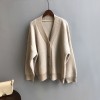 Women Knitted Striped   V-Neck  Loose Cardigan Sweater  Long Sleeve 