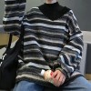 Women Autumn Winter Oversized Sweaters Casual Stripe Knitted Pullover Vintage Loose Sweater 