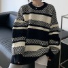 Women Oversize   Stripe  Sweater Autumn Winter Loose Pullover Fashion Vintage Jumper Knitwear