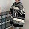 Women Oversize   Stripe  Sweater Autumn Winter Loose Pullover Fashion Vintage Jumper Knitwear