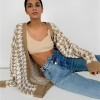 Women Knitted Sweater Vintage Oversized  Cardigan Ladies Loose Long Sleeve Winter Tops Coat